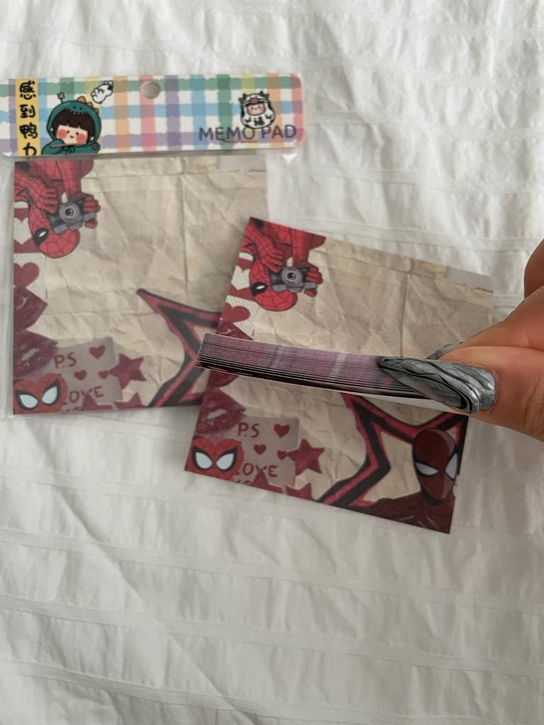 Aesthetic Spider Memo Pad Kare Not Defteri