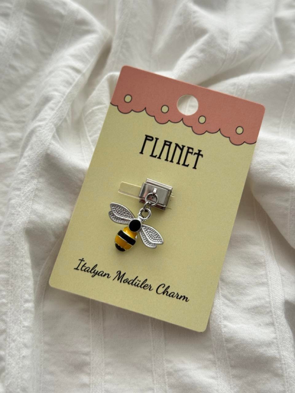 Arı Sallantılı Kartlı İtalyan Charm