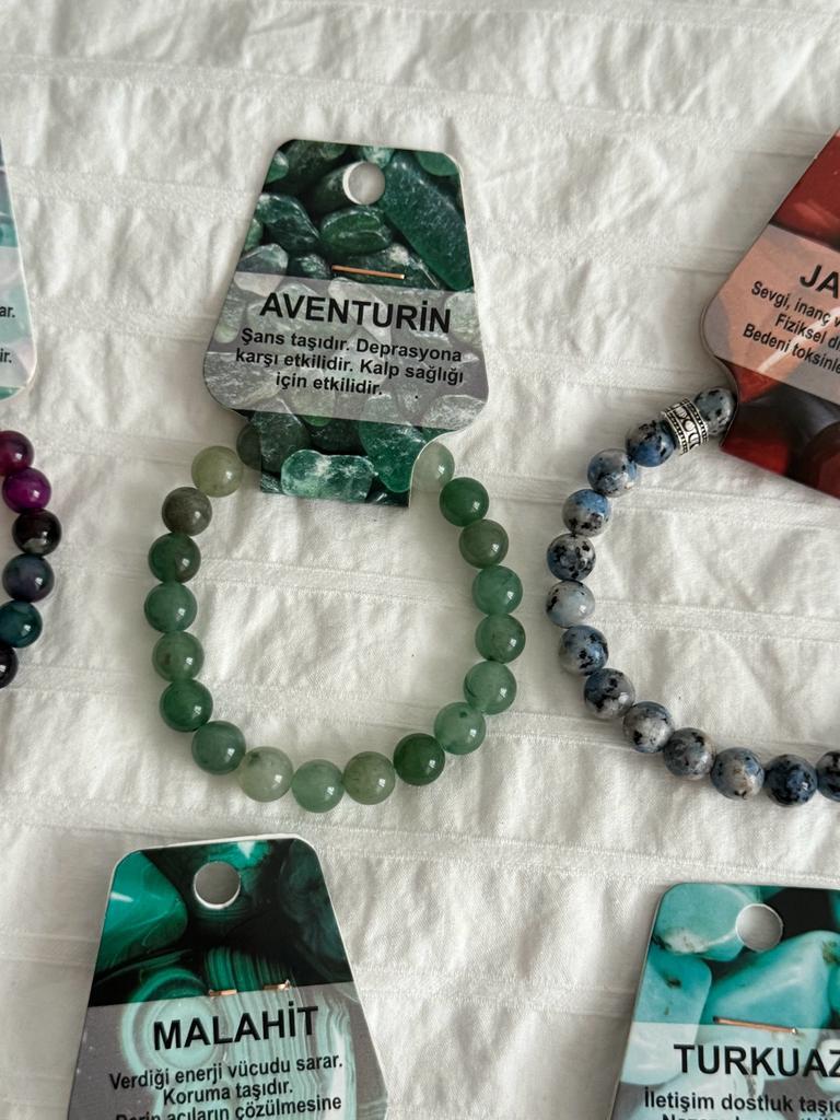 Aventurin Doğal Taş Bileklik 8mm
