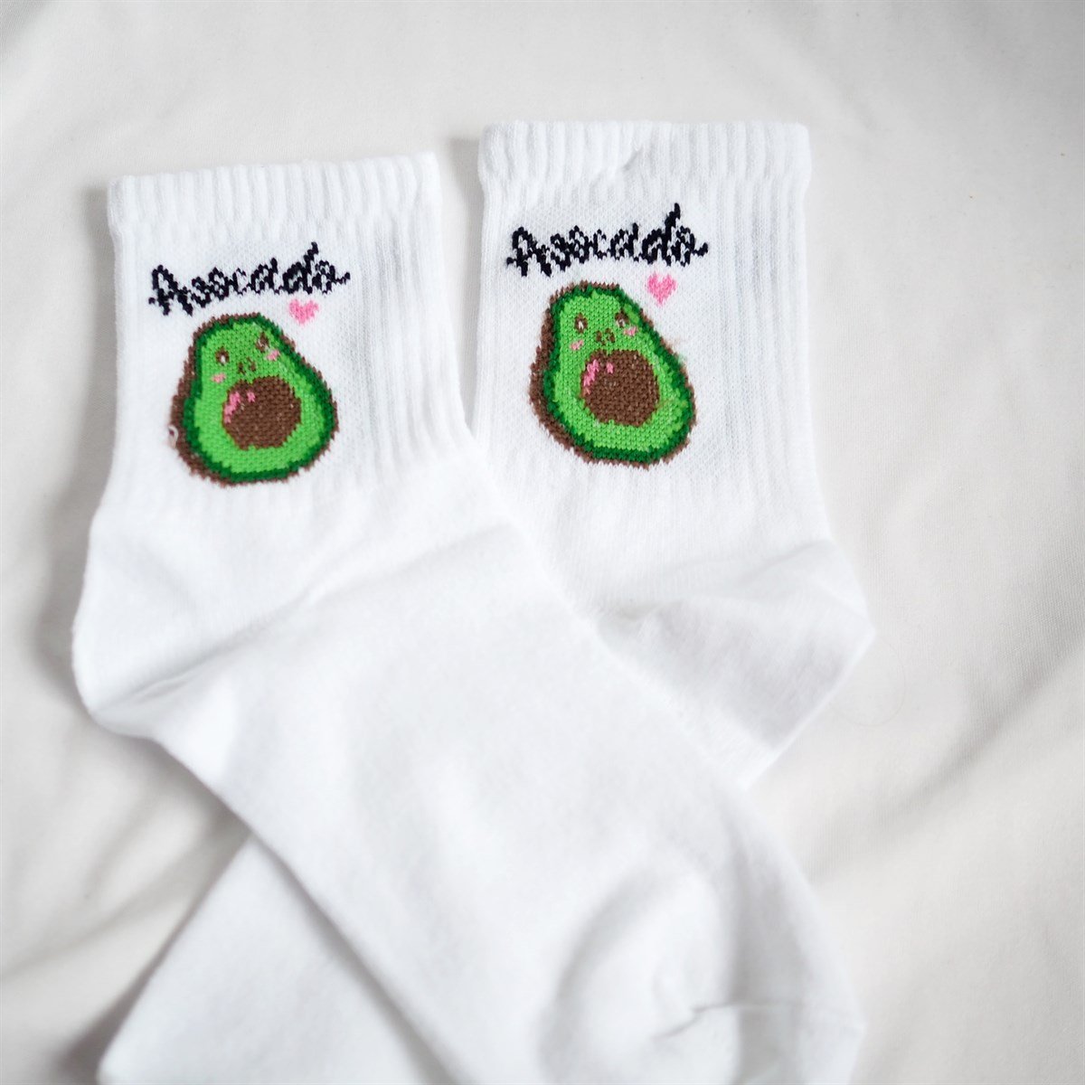Avocado Beyaz Çorap