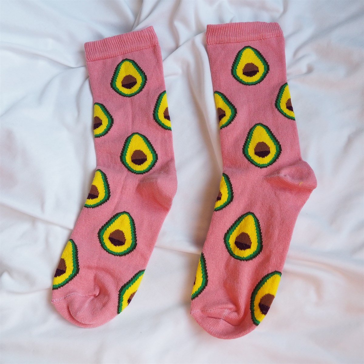 Avokado Pembe Çorap