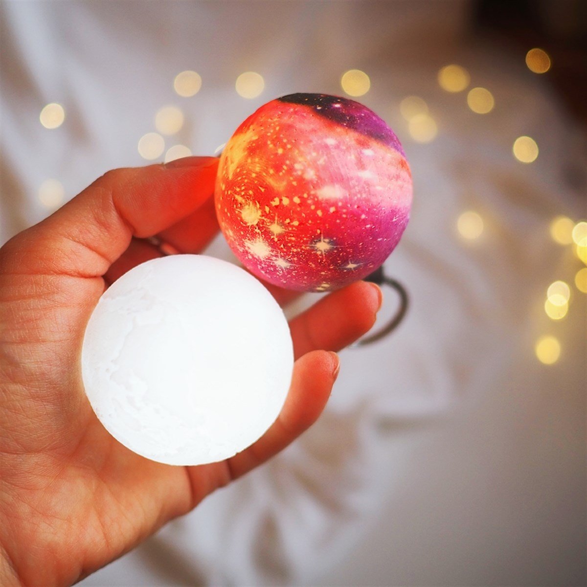 Ay ve Galaxy 3D Işıklı Anahtarlık