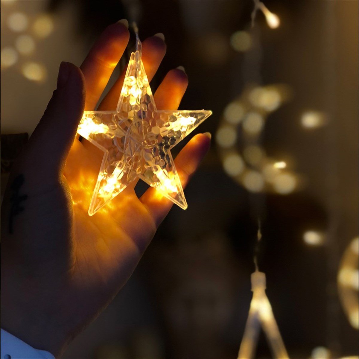 Ay Yıldız Perde Led Işık I 3 Metre