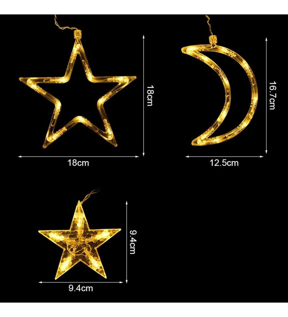 Ay Yıldız Perde Led Işık I 3 Metre