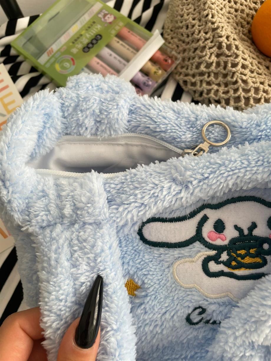 Baby Blue Kawaii Dog Peluş Çanta