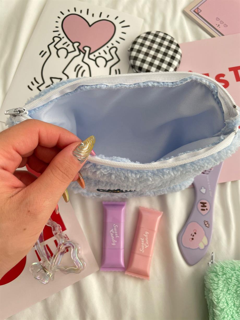 Baby Blue Kawaii Dog Peluş Çanta