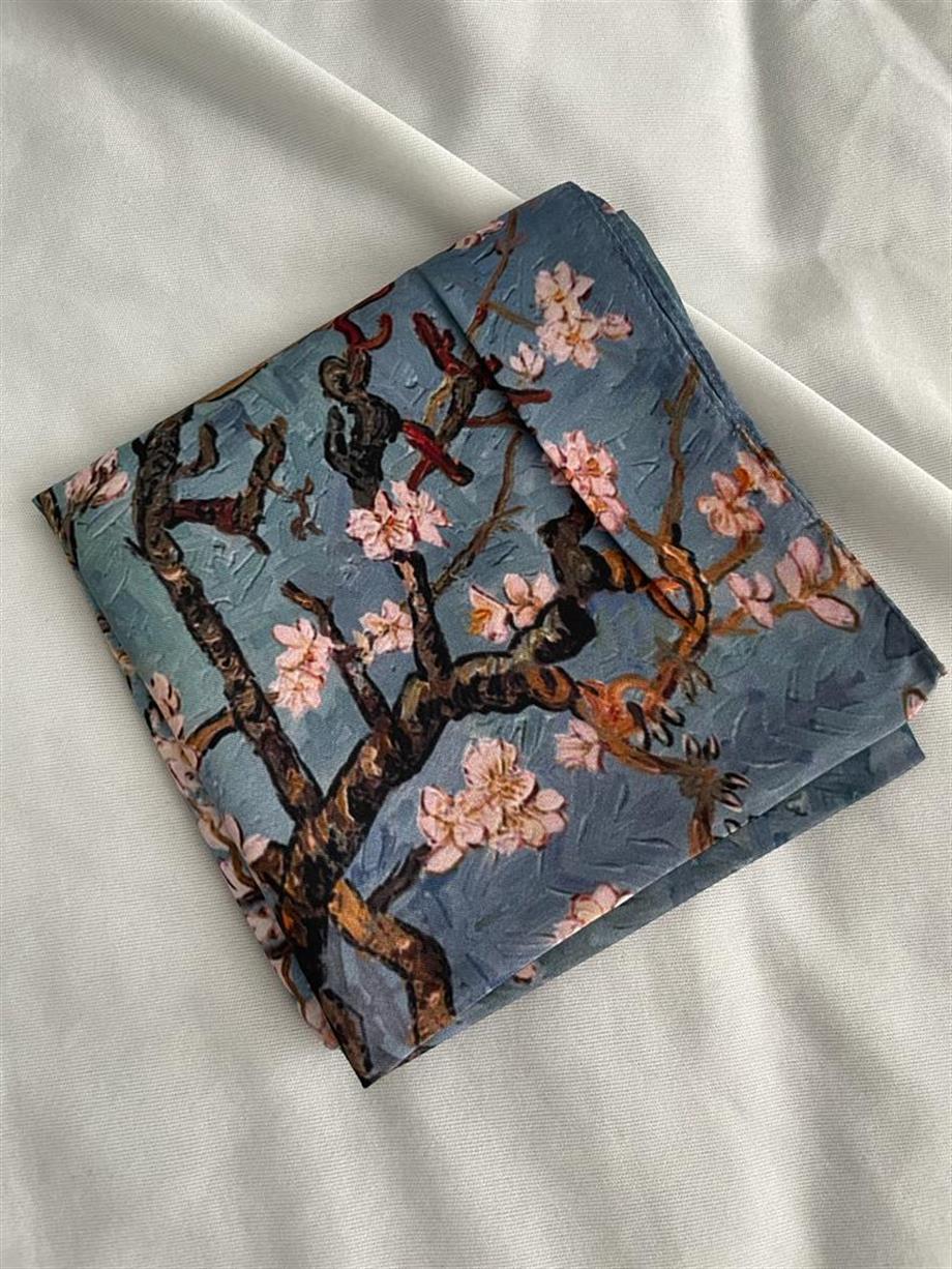 Badem Ağacı Saten Fular