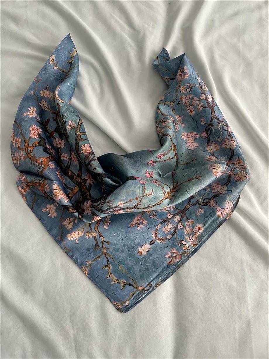 Badem Ağacı Saten Fular