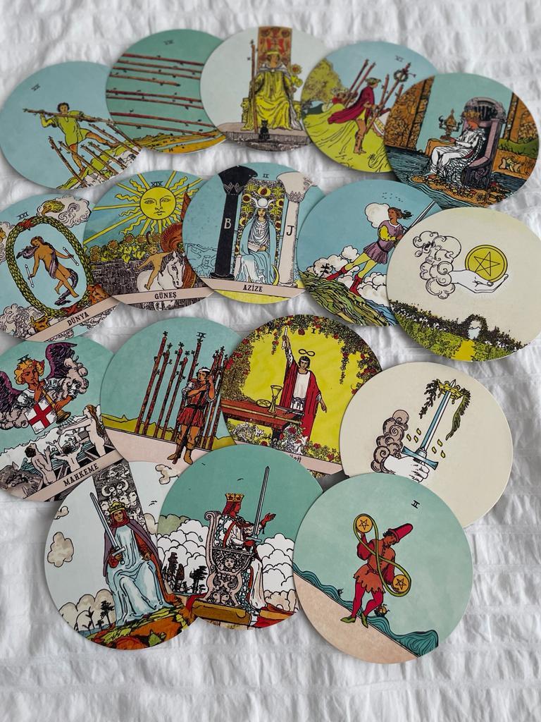 Başlangıç Tarot ve Circular Rider Waite Tarot Kartları I Yuvarlak Tarot Kartları