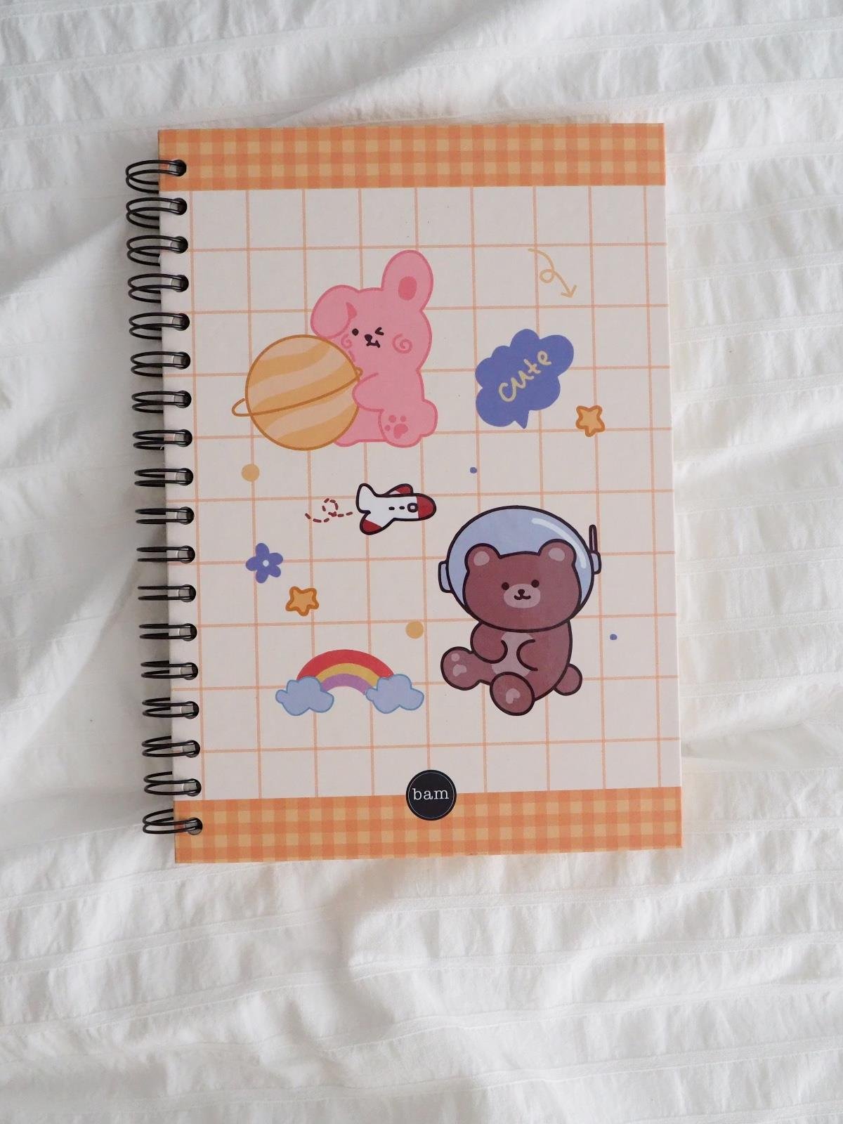 Bear Cute Tasarımlı Spiralli Defter