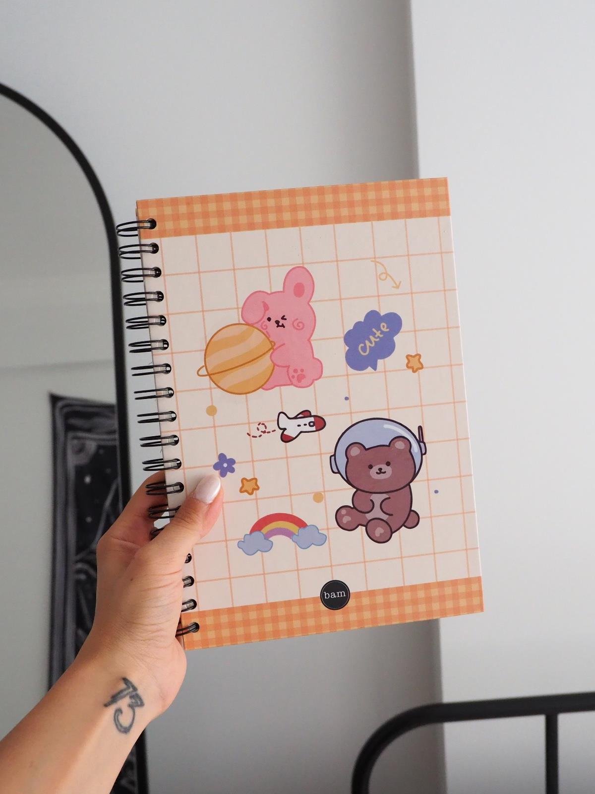 Bear Cute Tasarımlı Spiralli Defter