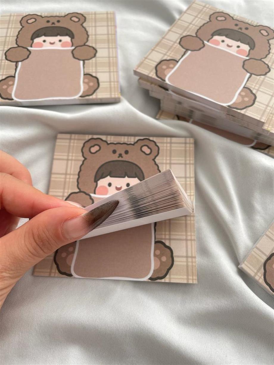 Bear Girl Memo Pad Kare Not Defteri