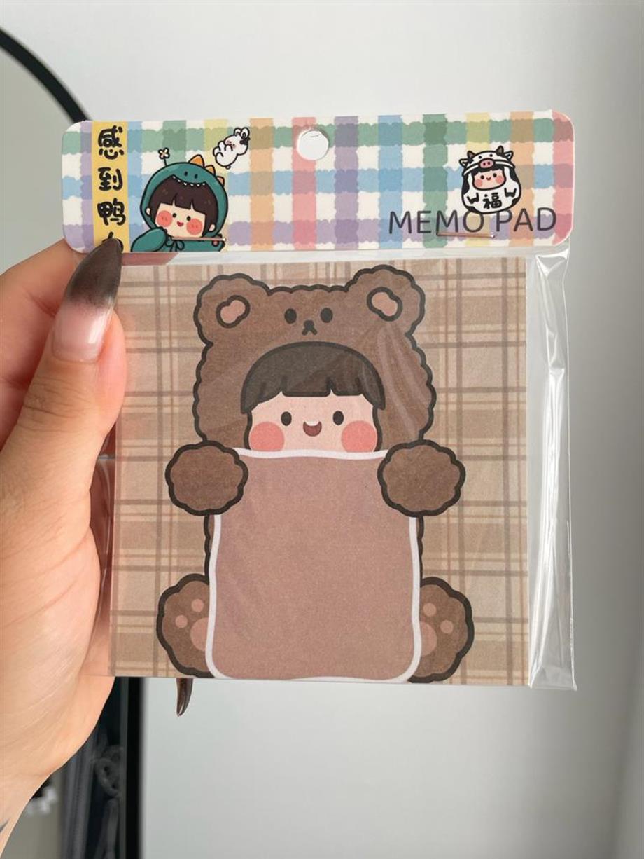 Bear Girl Memo Pad Kare Not Defteri