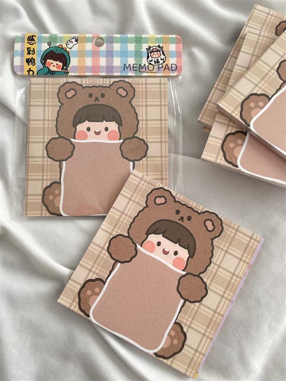 Bear Girl Memo Pad Kare Not Defteri