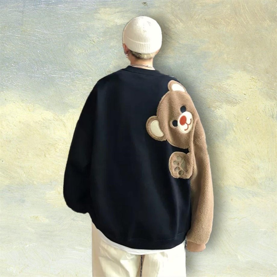 Bear Oversize Peluş Sweatshirt