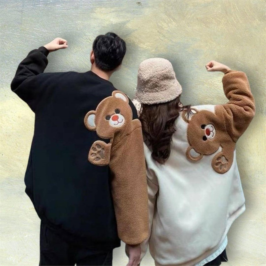 Bear Oversize Peluş Sweatshirt