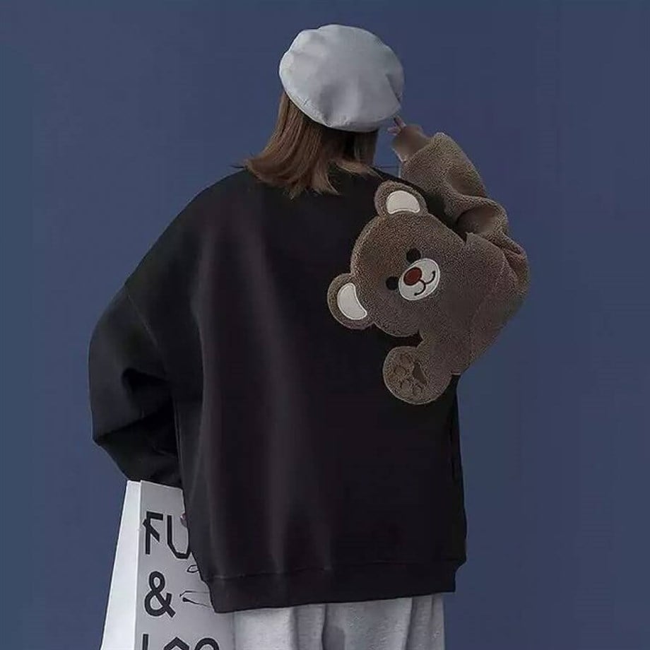 Bear Oversize Peluş Sweatshirt