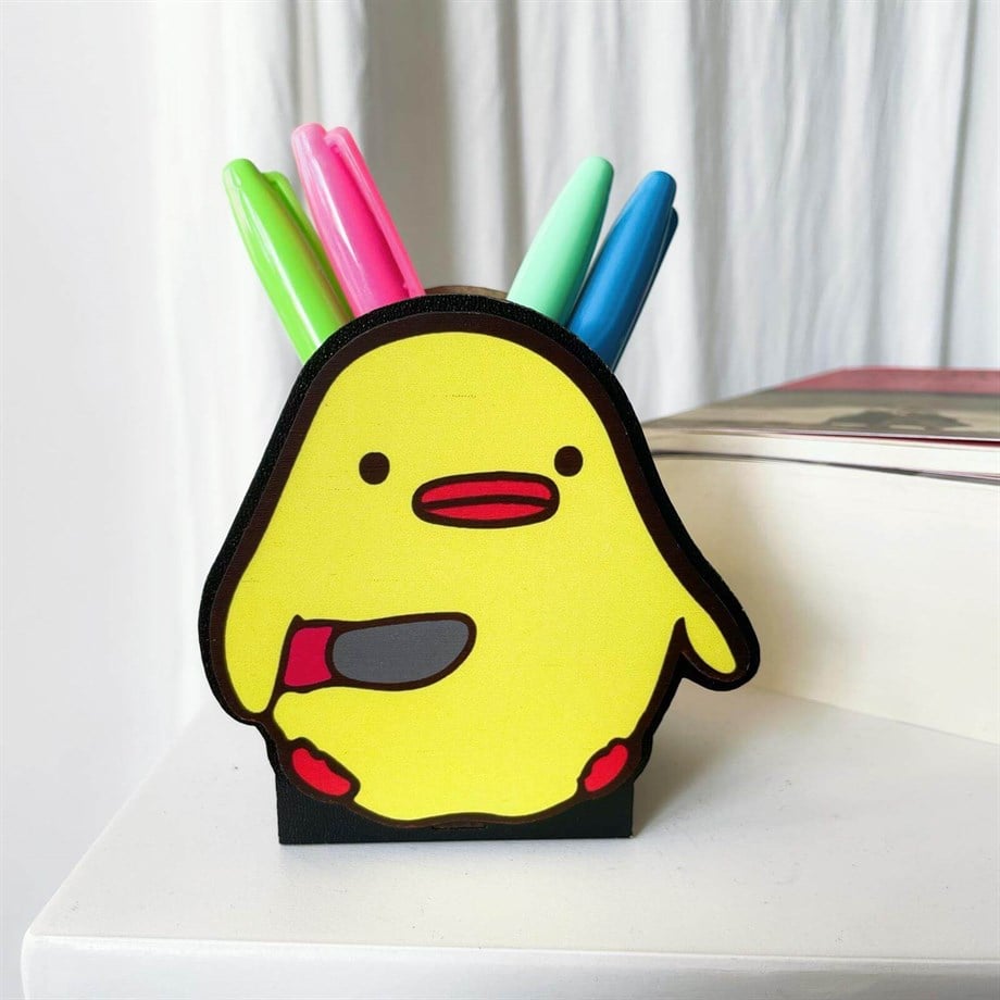 Belalı Civciv Ahşap Kalemlik