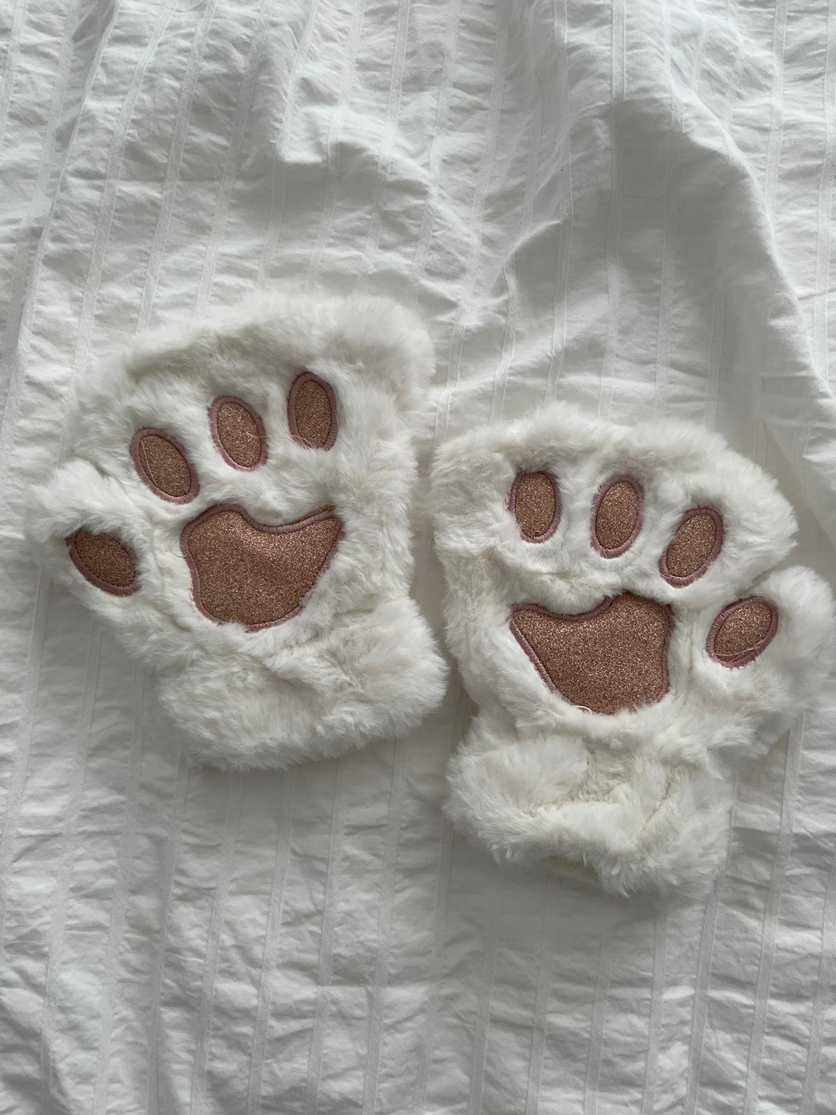 Beyaz Extra Soft Simli Pati Eldiven