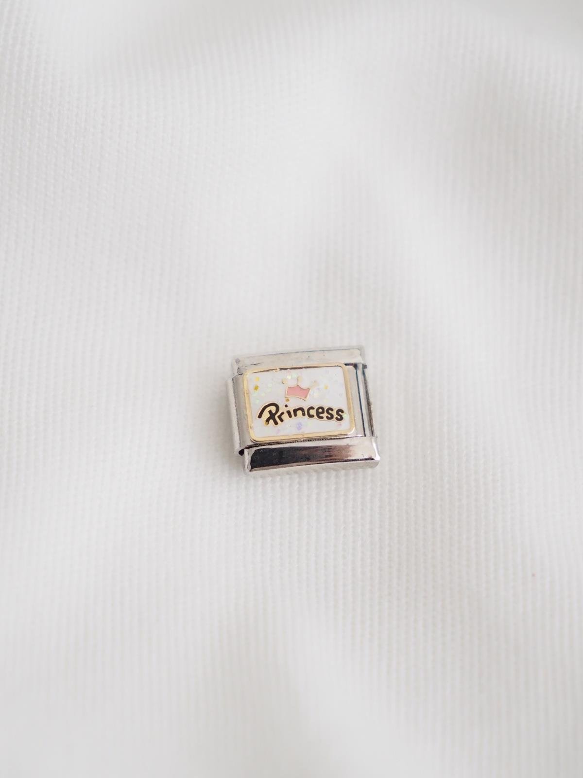 Beyaz Simli Princess İtalyan Charm