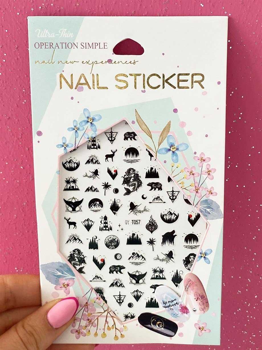 Black Art Figürlü Makyaj ve Tırnak Sticker Seti