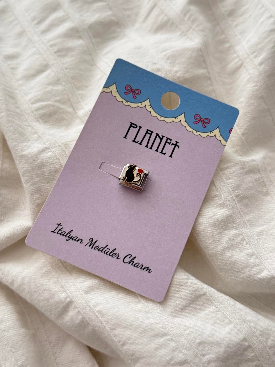 Black Cat Kartlı İtalyan Charm