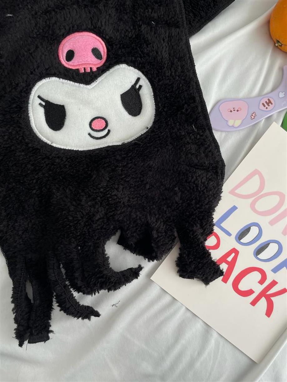 Black Kuromi Peluş Atkı