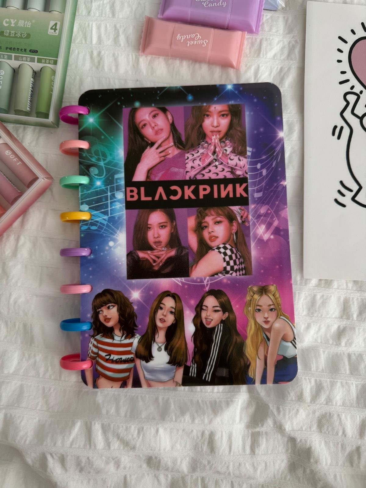 Black Pink 4 Kalp Spiralli Defter