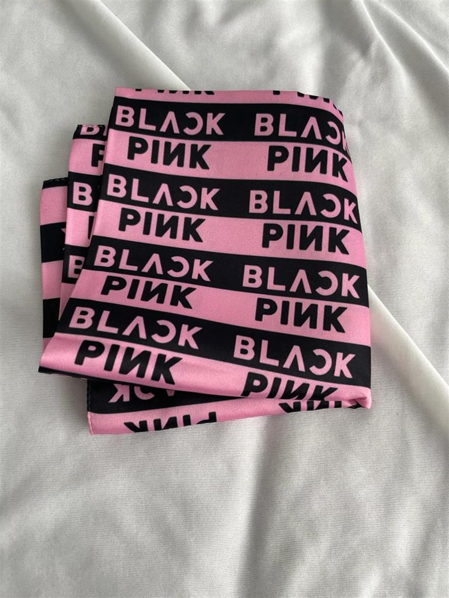 Black pink Saten Fular