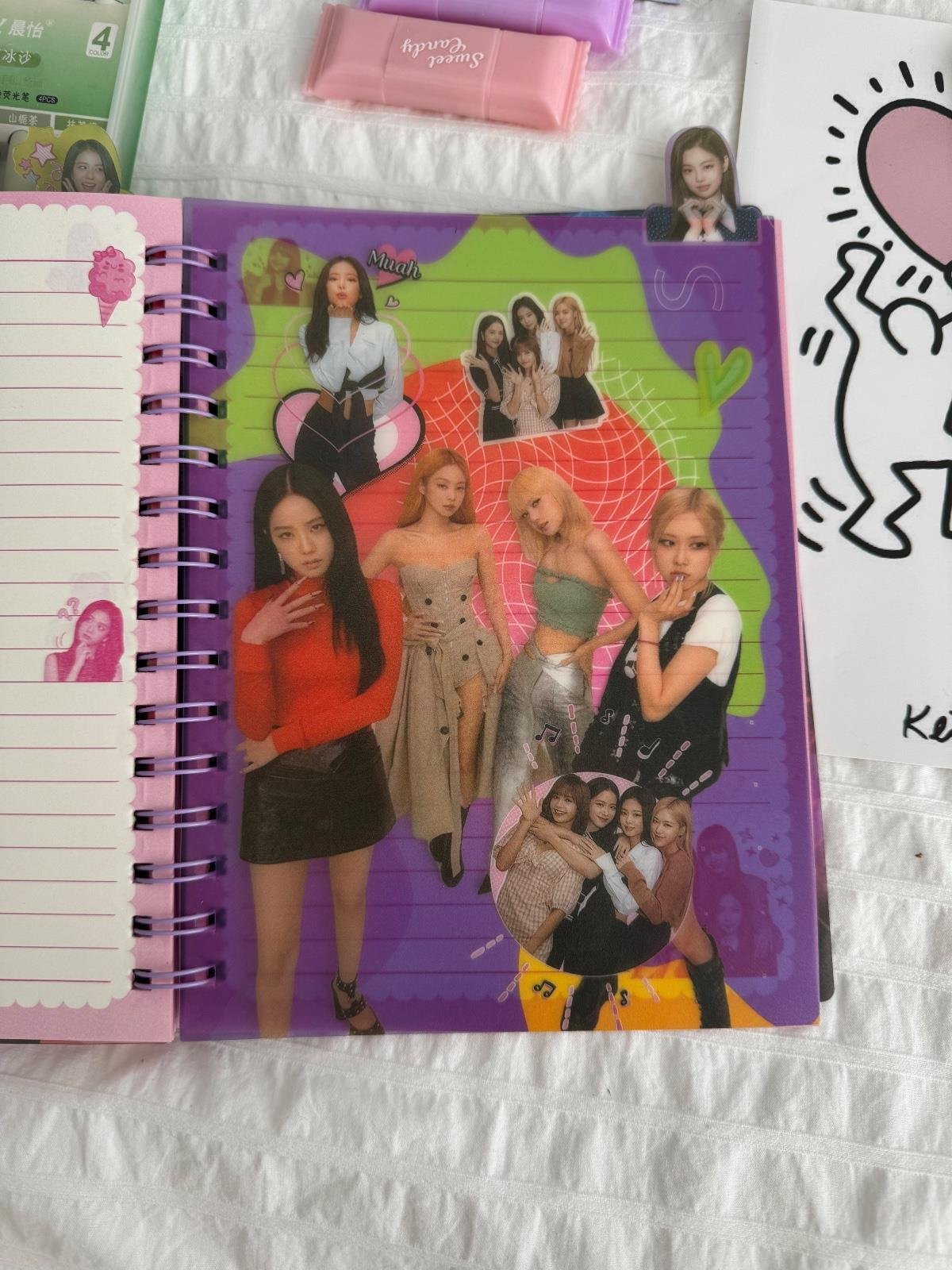 Black Pink Tasarımlı Bölmeli Defter 1