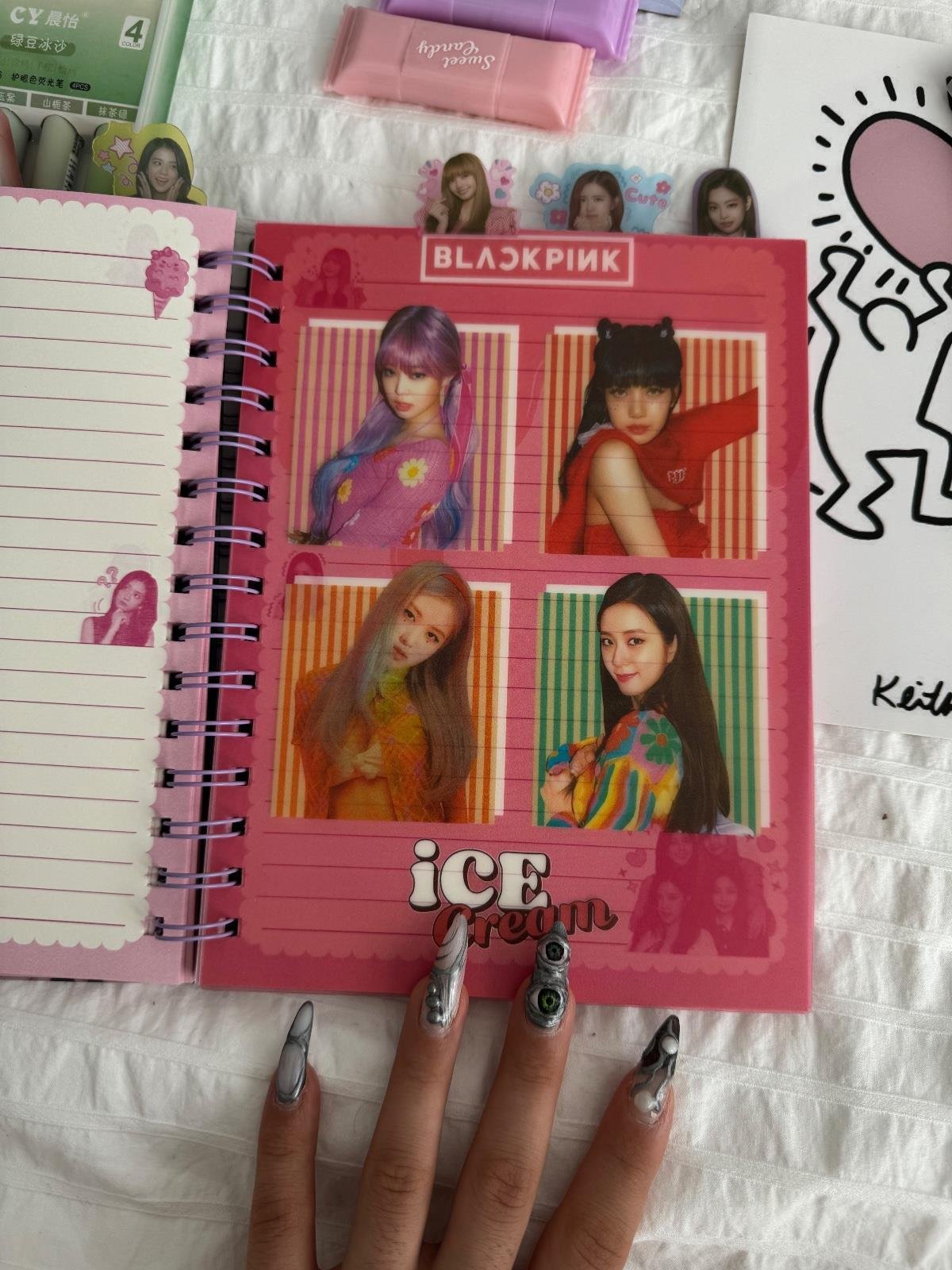 Black Pink Tasarımlı Bölmeli Defter 1