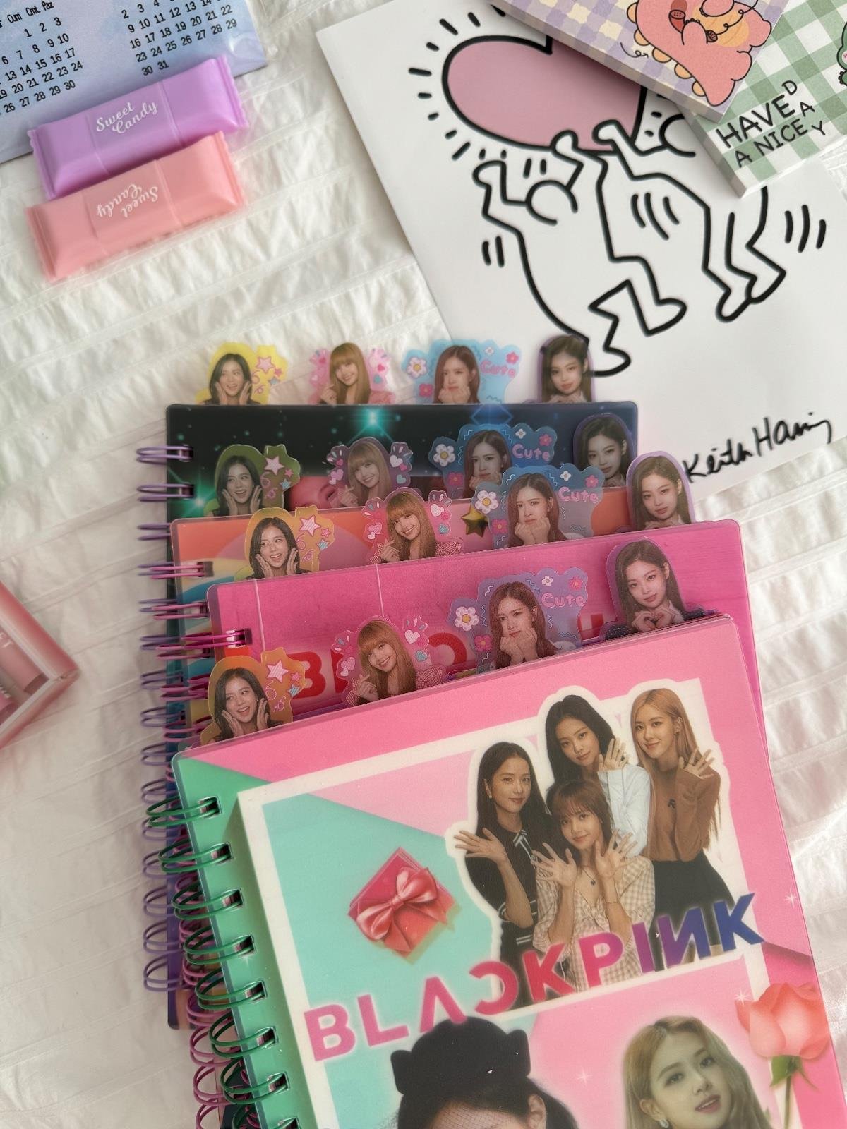 Black Pink Tasarımlı Bölmeli Defter 1