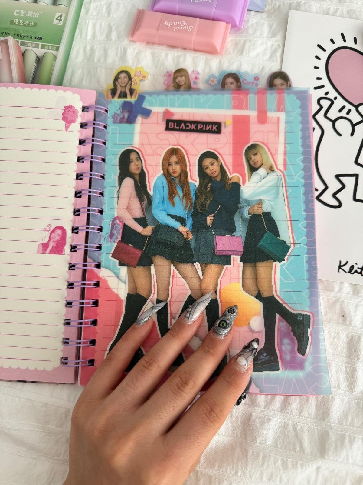 Black Pink Tasarımlı Bölmeli Defter 1