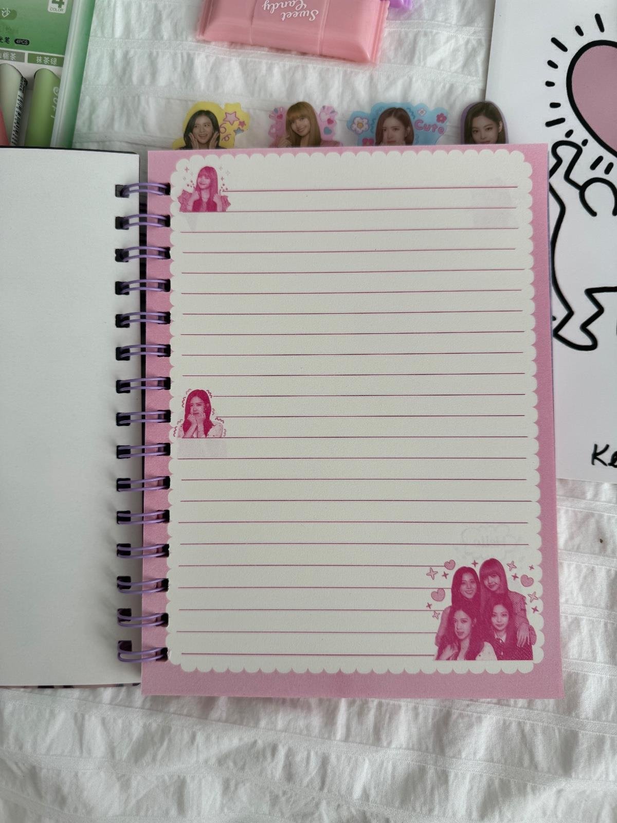 Black Pink Tasarımlı Bölmeli Defter 1