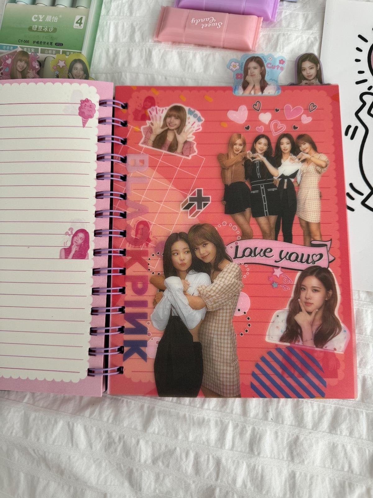 Black Pink Tasarımlı Bölmeli Defter 1