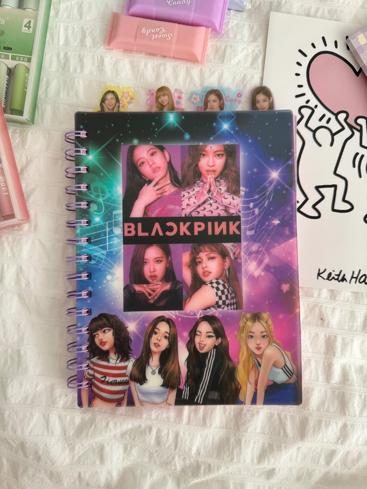 Black Pink Tasarımlı Bölmeli Defter 3