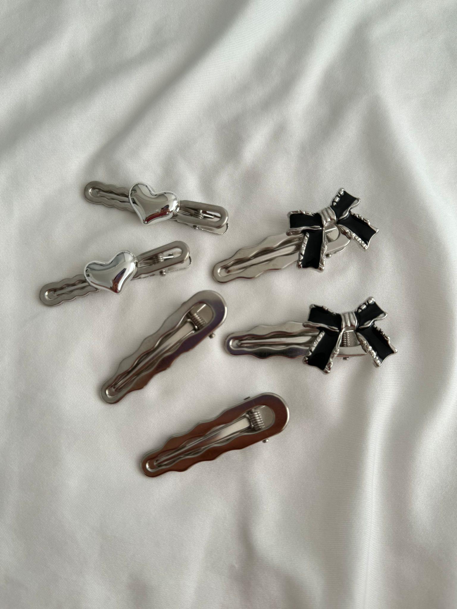 Black Ribbon 6lı Metal Toka Set