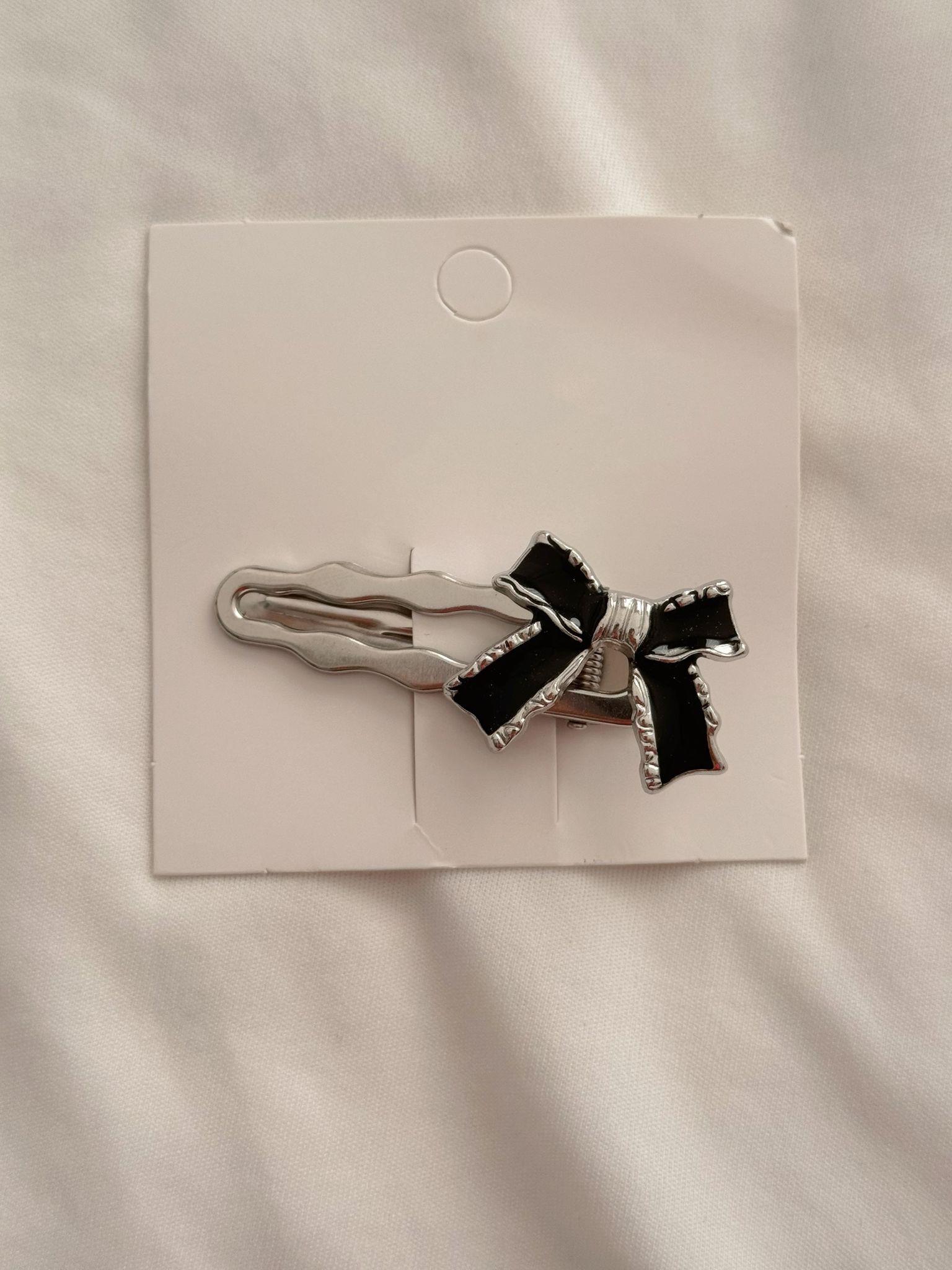 Black Ribbon Tekli Metal Toka