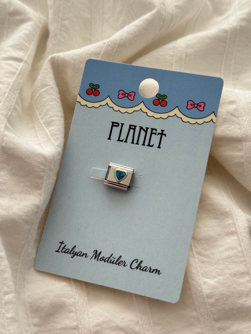 Blue Heart Kartlı İtalyan Charm