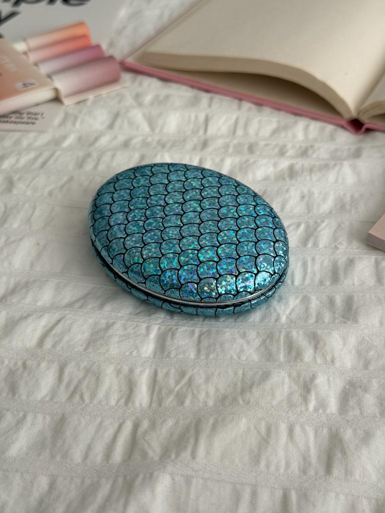 Blue Hologram Pullu Cep Aynası