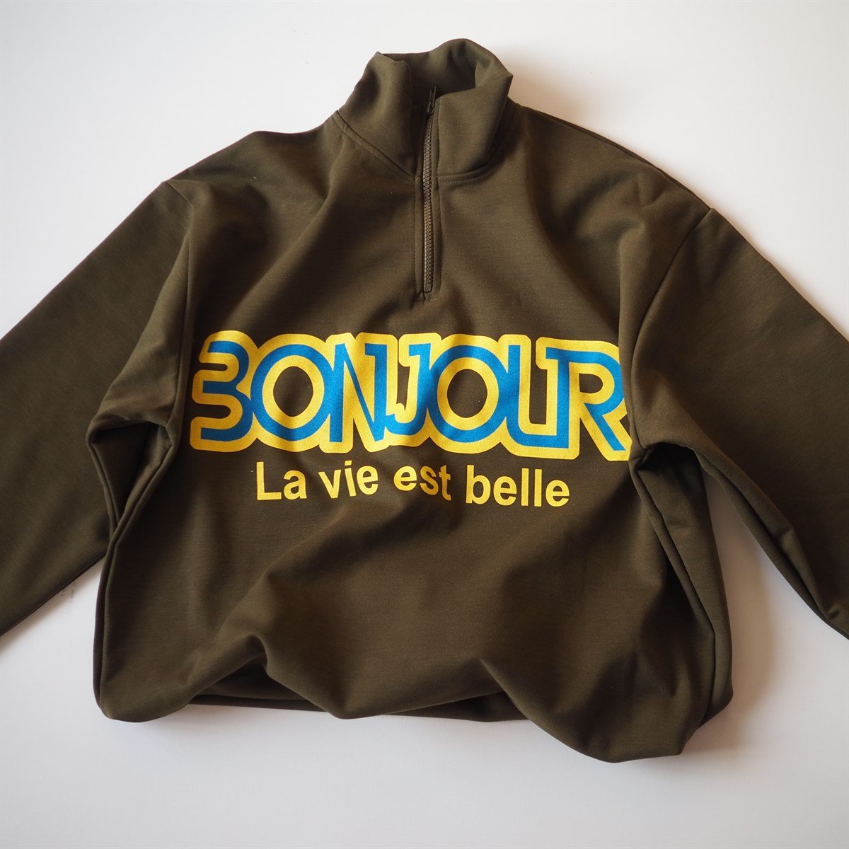 Bonjour Haki Sweatshirt