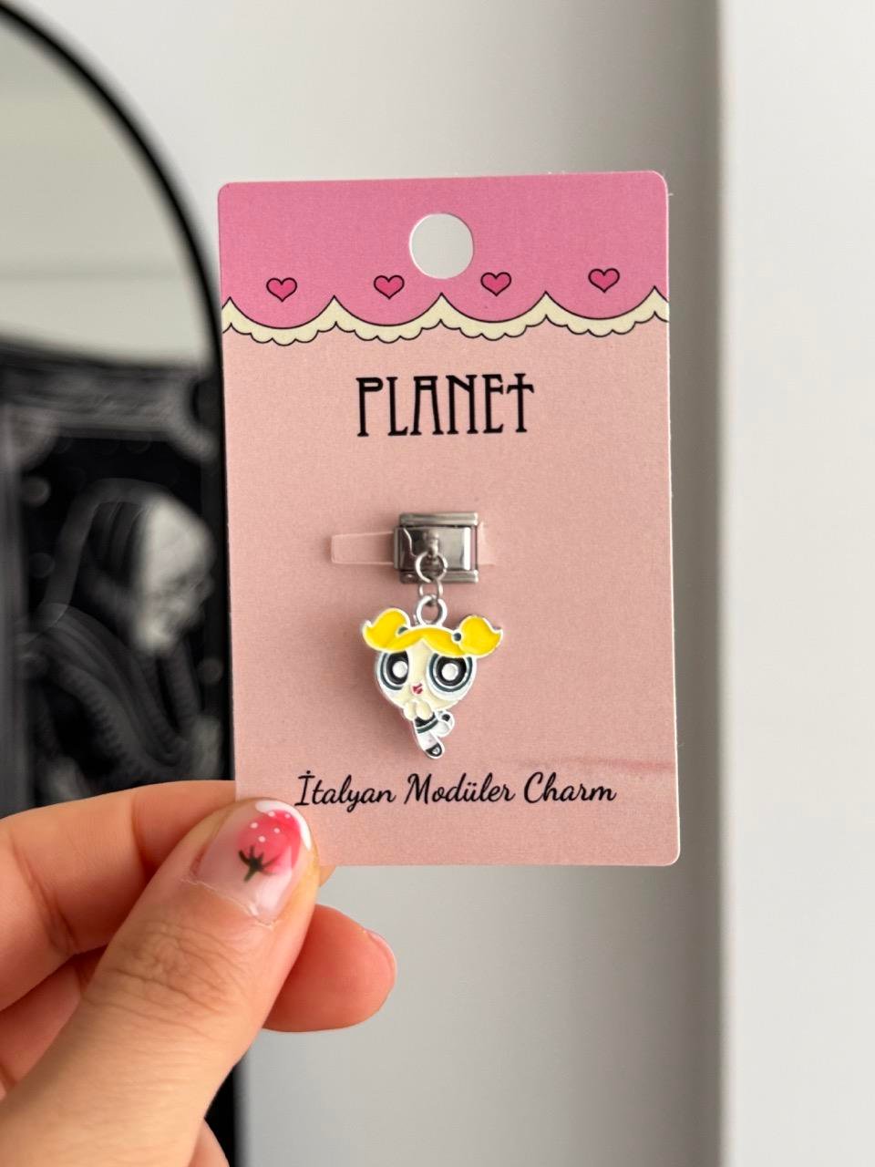 Bubbles Sallantılı Kartlı İtalyan Charm