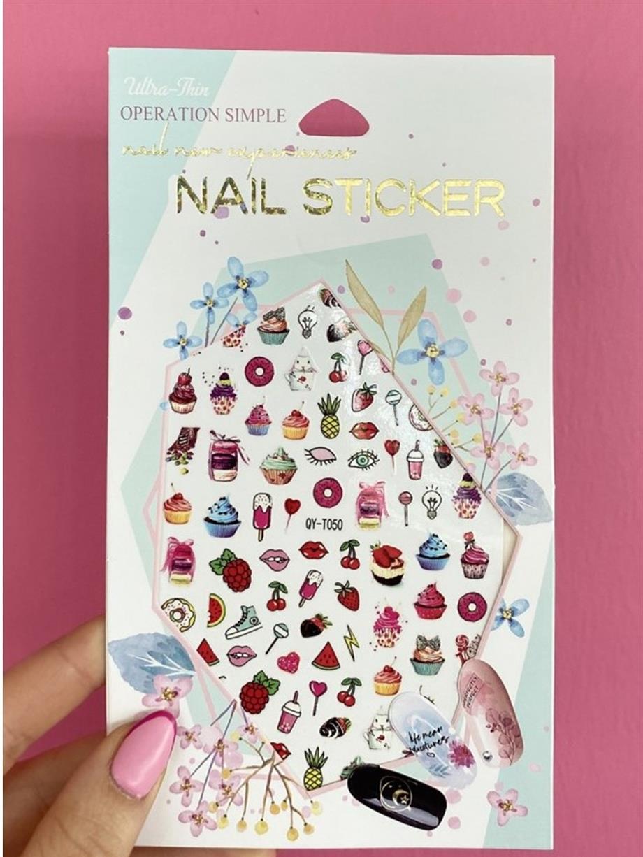 Büyük boy Karışık Figürlü Tırnak Sticker