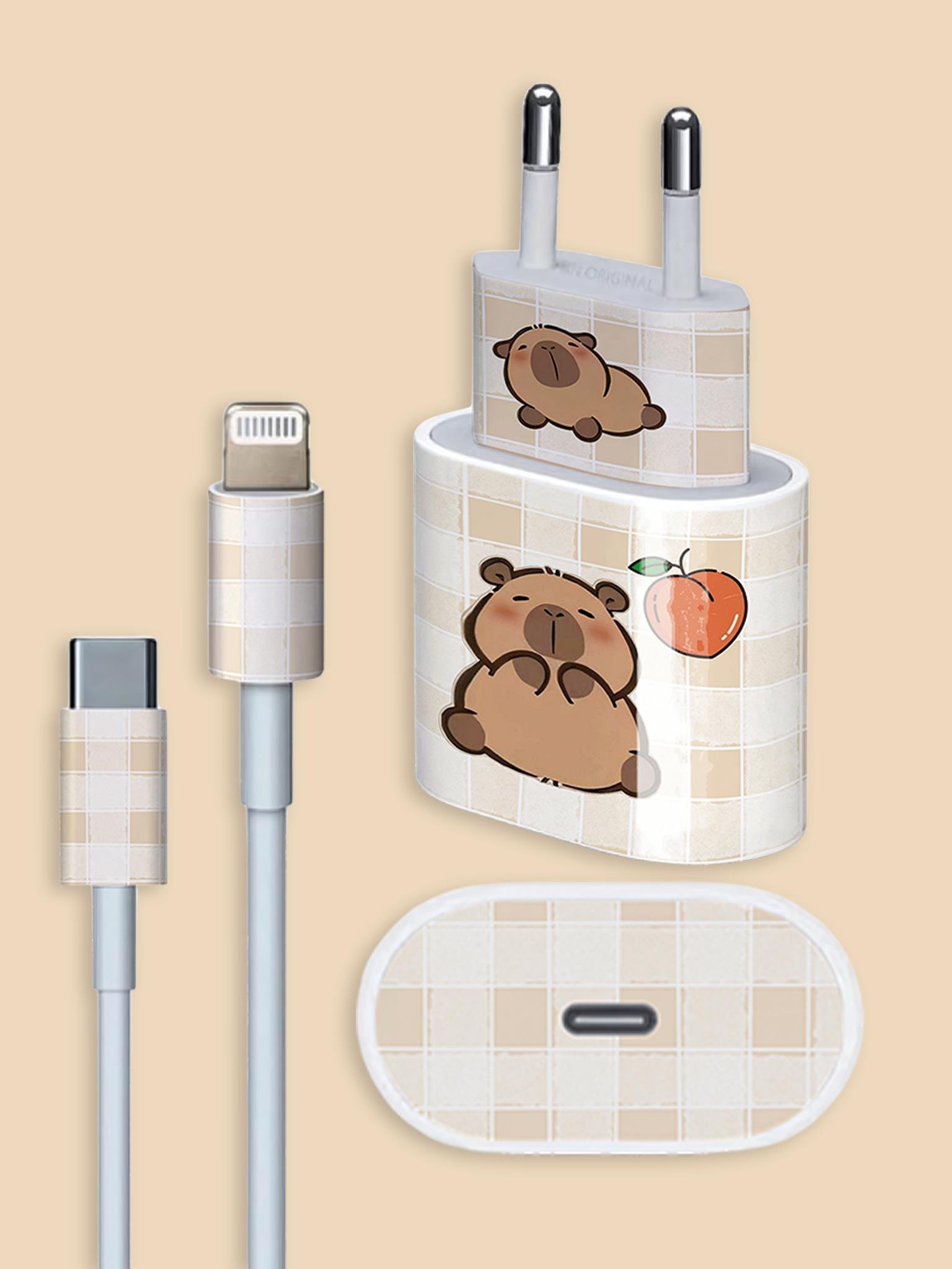 Capybara Şarj Adaptör Sticker Seti