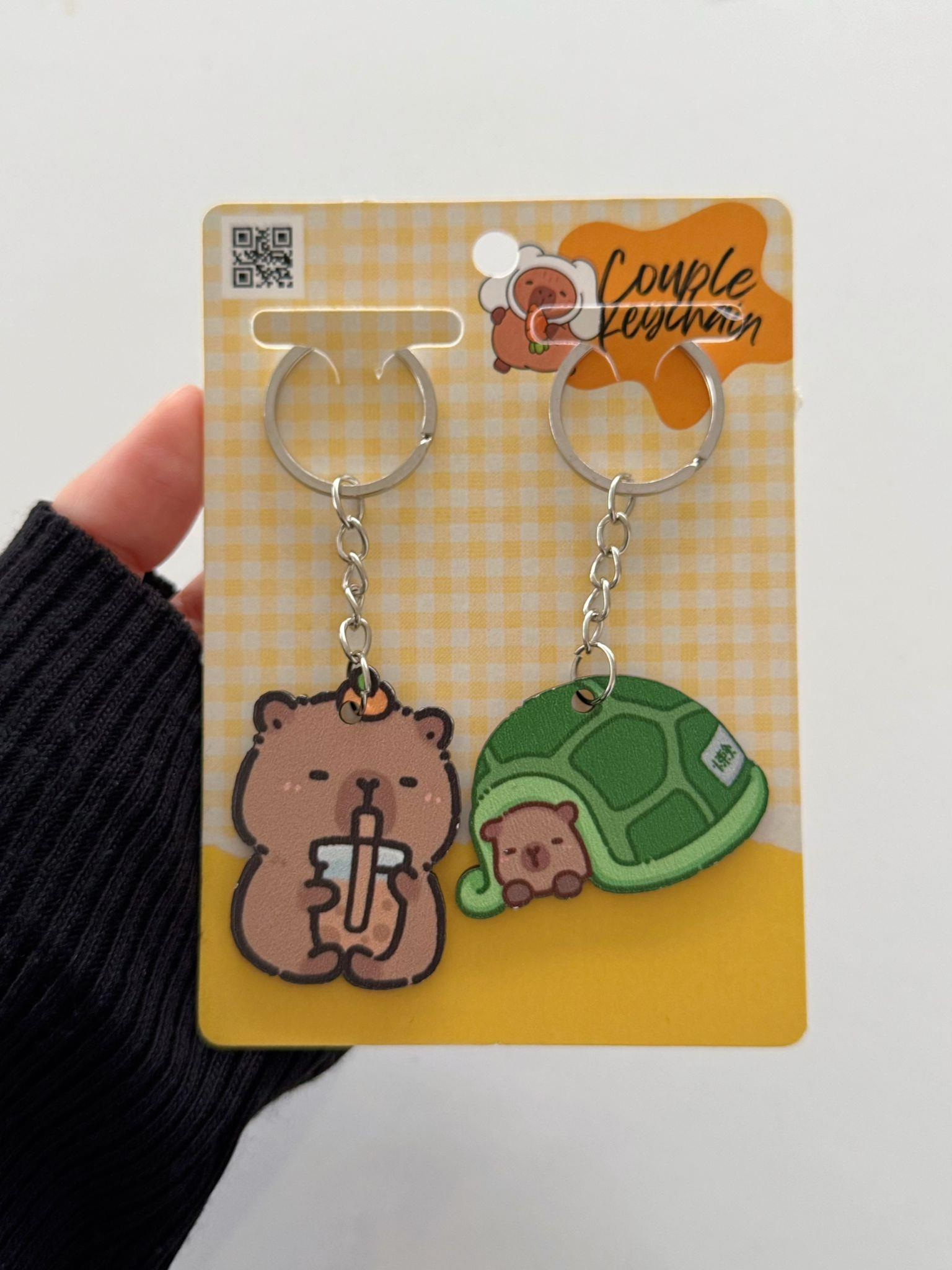 Capybara Yeşil Sulufat 2li Anahtarlık