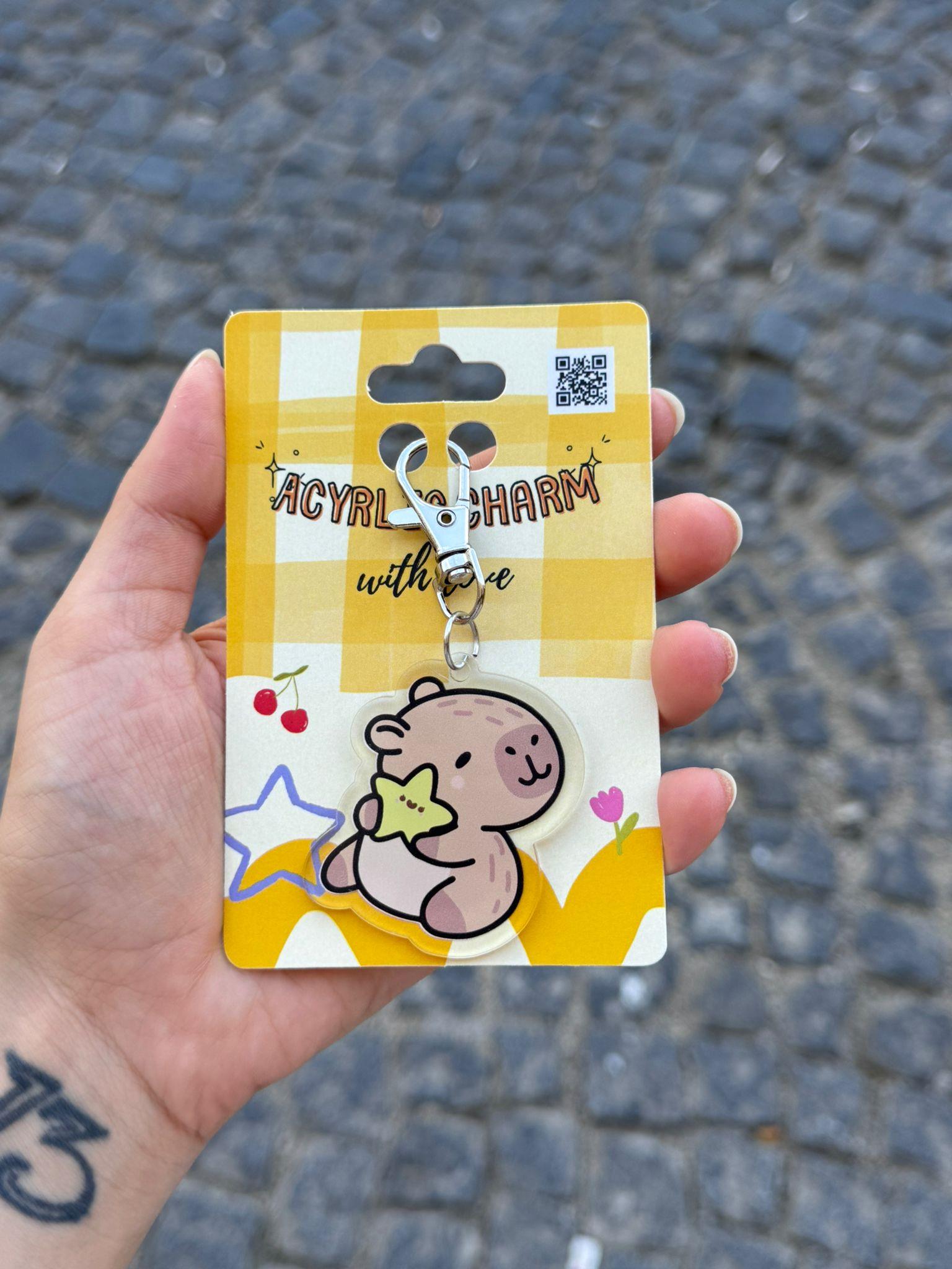 Capybara Yıldız Akrilik Charm