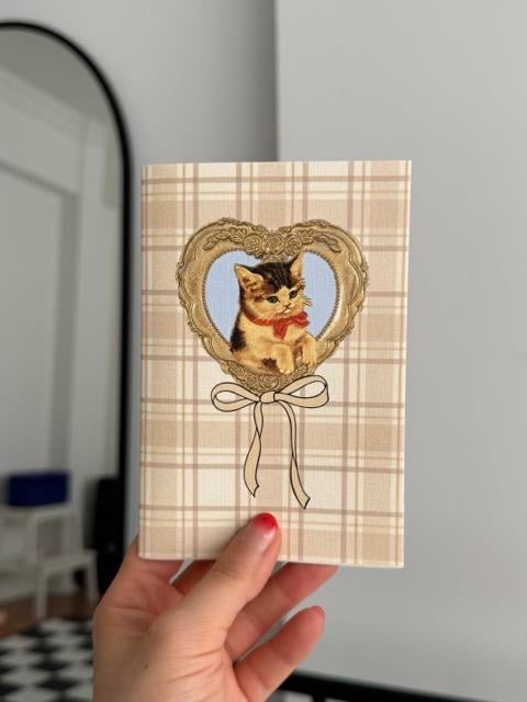Cat Ribbon Mini Çizgisiz Defter