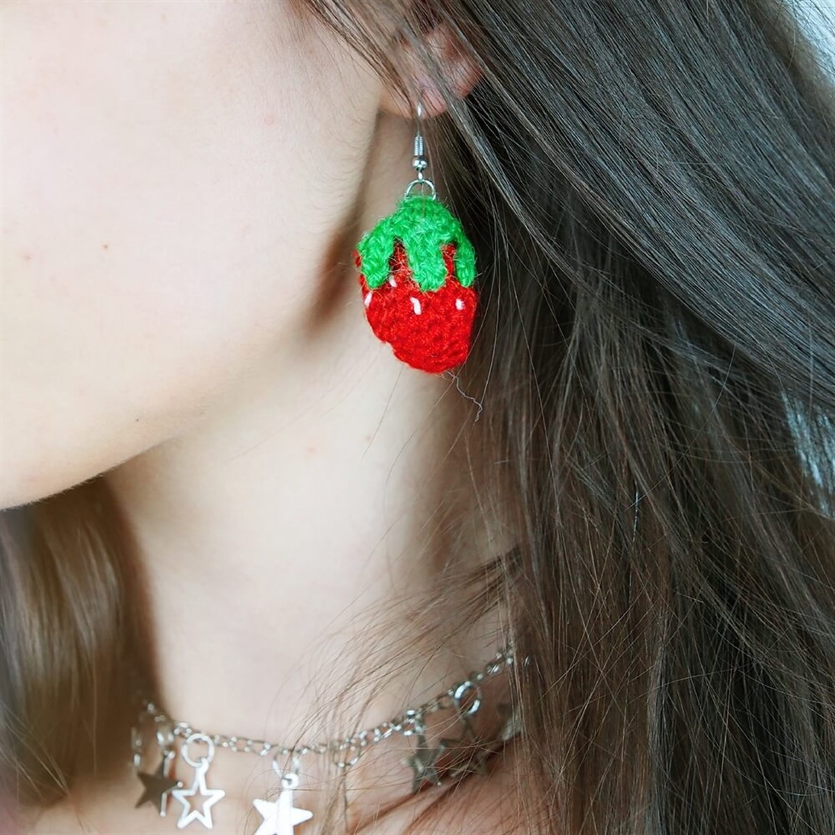 Çilek Küpe I Handmade