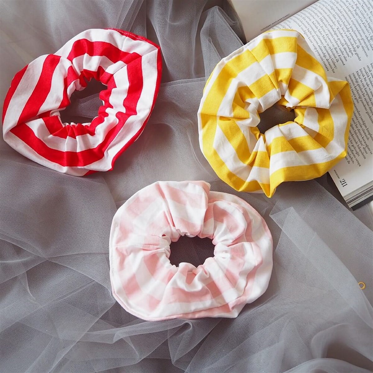Çizgili Scrunchie Toka Renkleri
