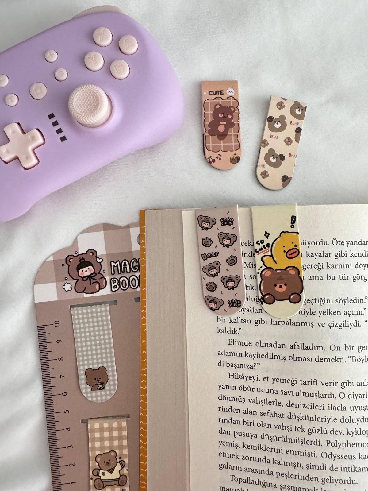 Cute Bear Magnetic Bookmark / Kitap Ayracı 6lı Set